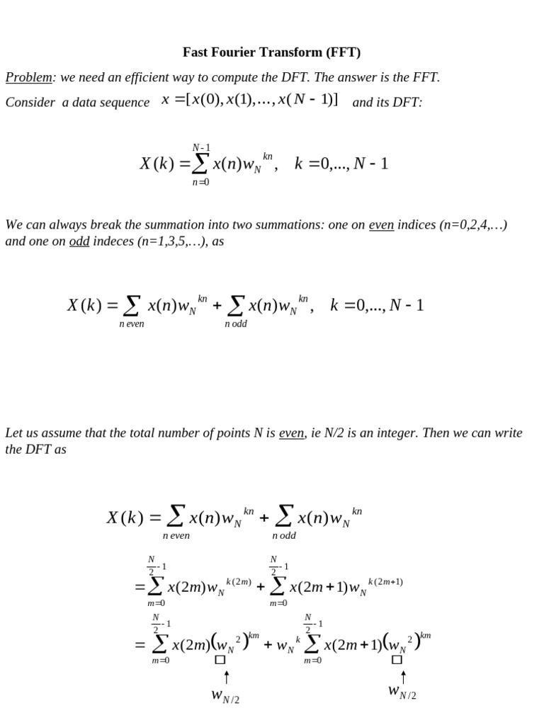 FFT: Efficient DFT Computation | PDF | Fast Fourier Transform ...