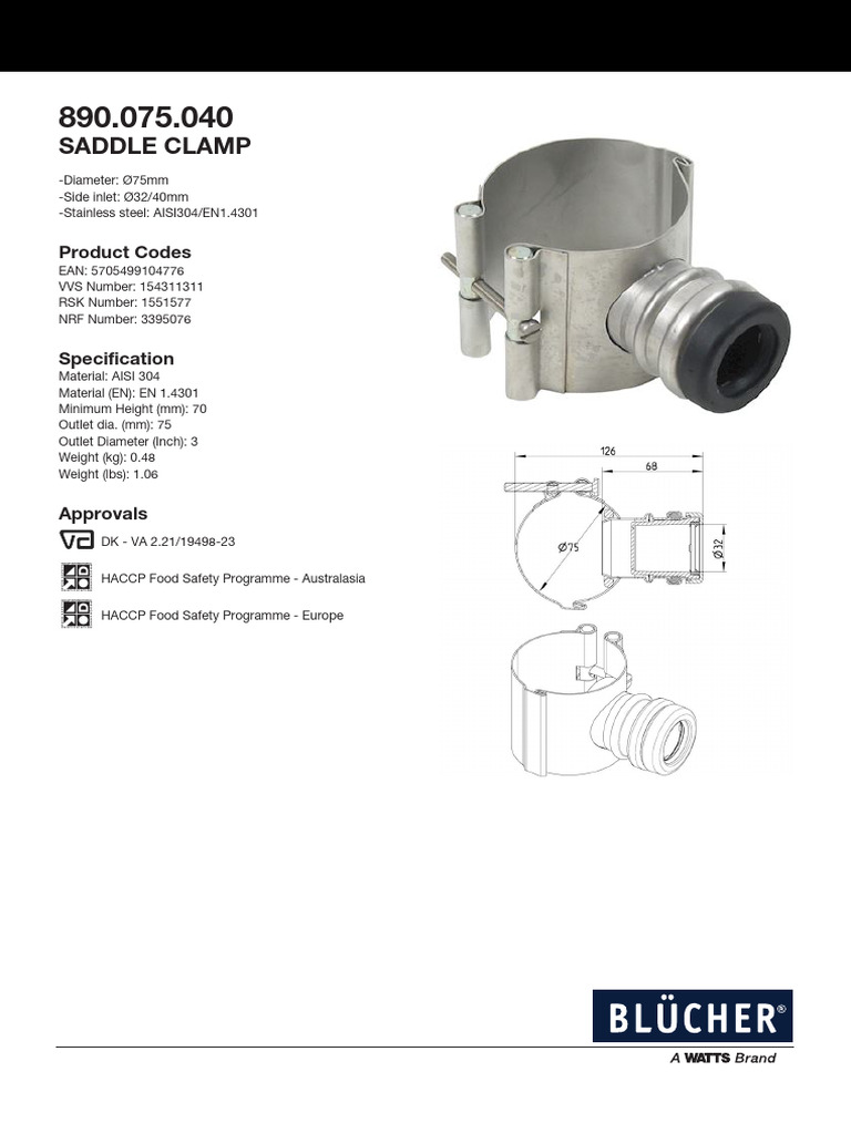 Es B Saddle Clamp 890 075 040 en Us 1 | PDF
