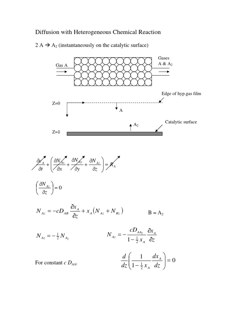 Heterogeneous Reaction Diffusion Analysis | PDF