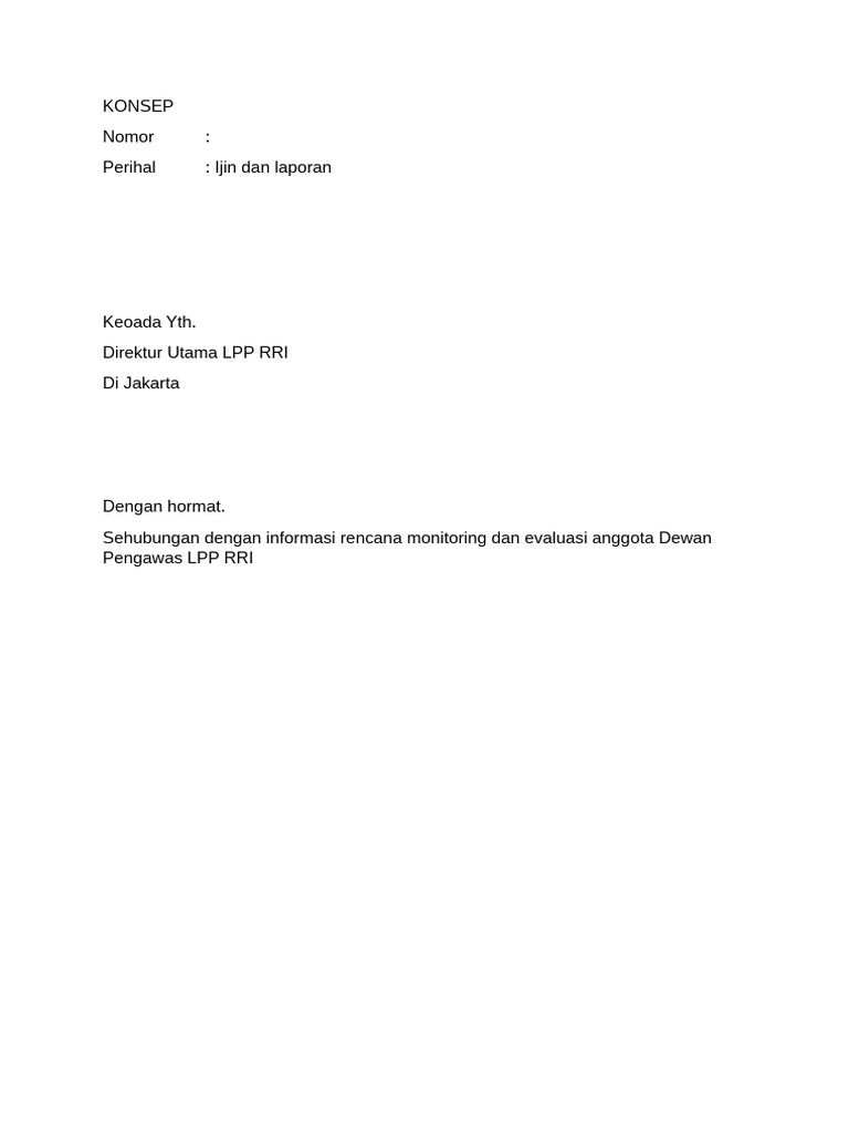 Izin dan Laporan Monitoring LPP RRI | PDF