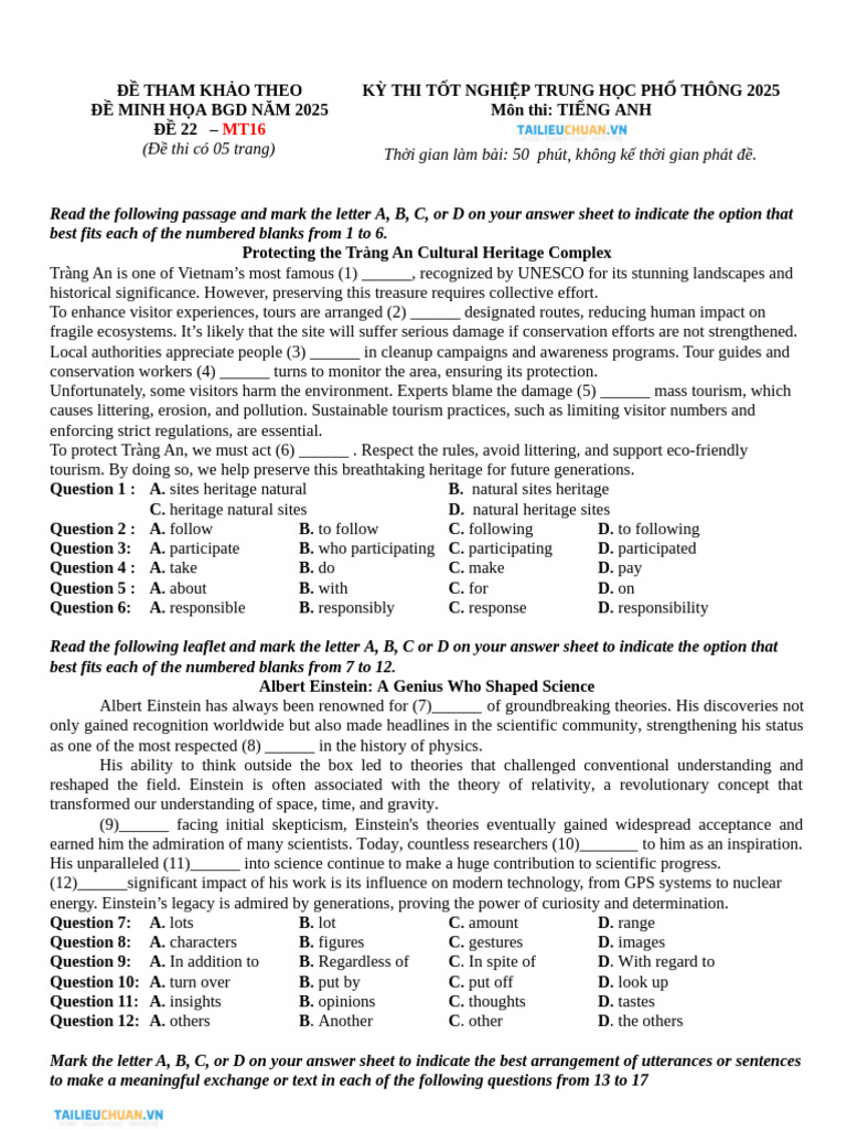 2025 High School English Exam Guide | PDF | Cost Of Living | Urbanization
