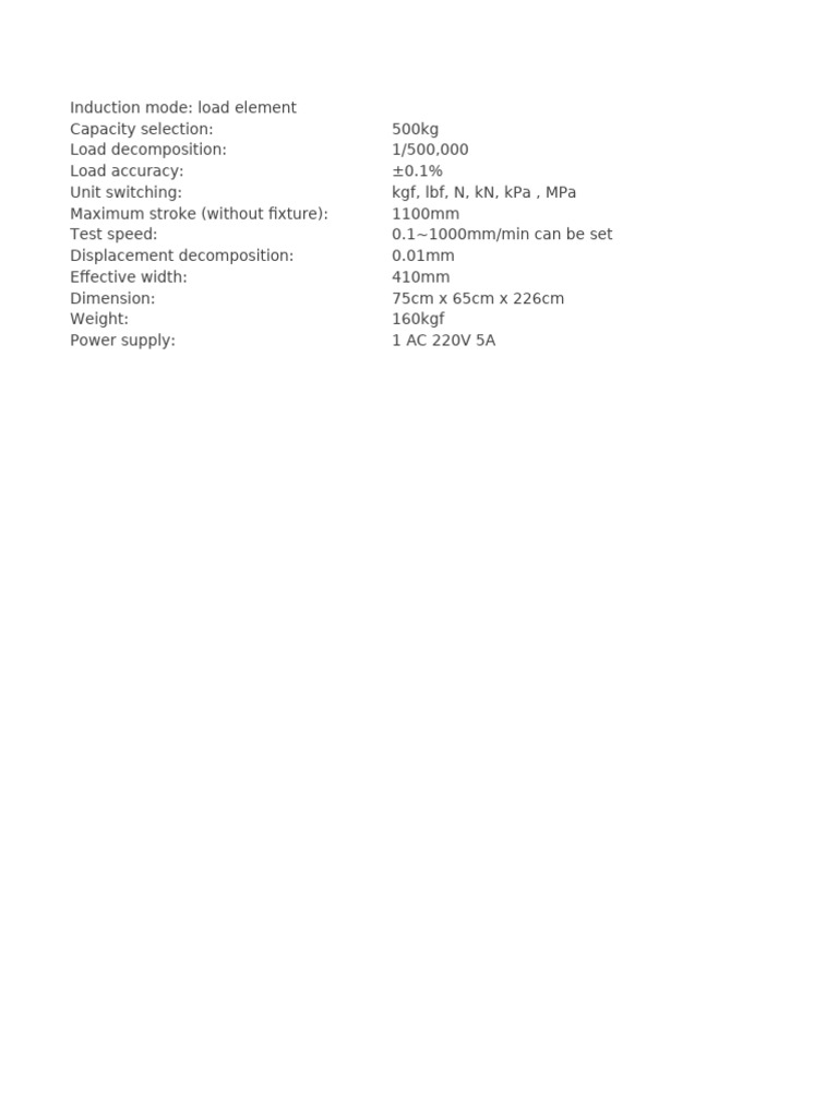Induction Mode Load Element Specs | PDF