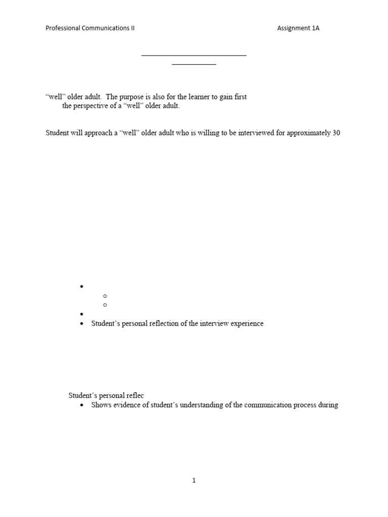 Interviewing Older Adults: Communication Skills | PDF | Apa Style ...