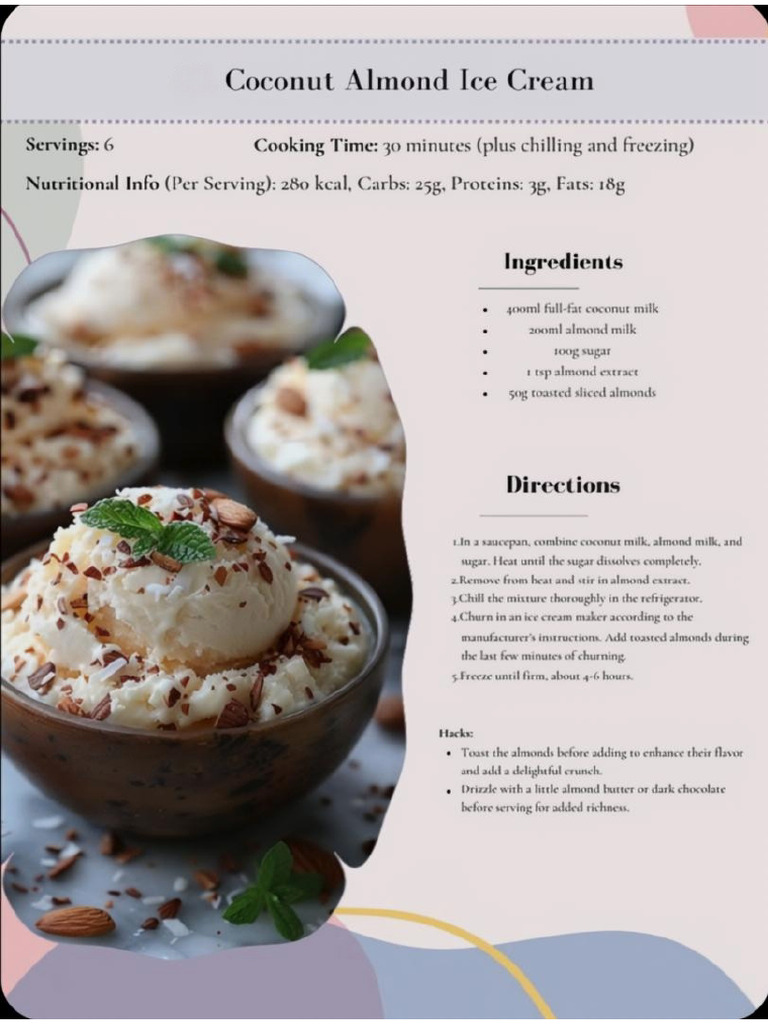 Almond Ice Cream | PDF