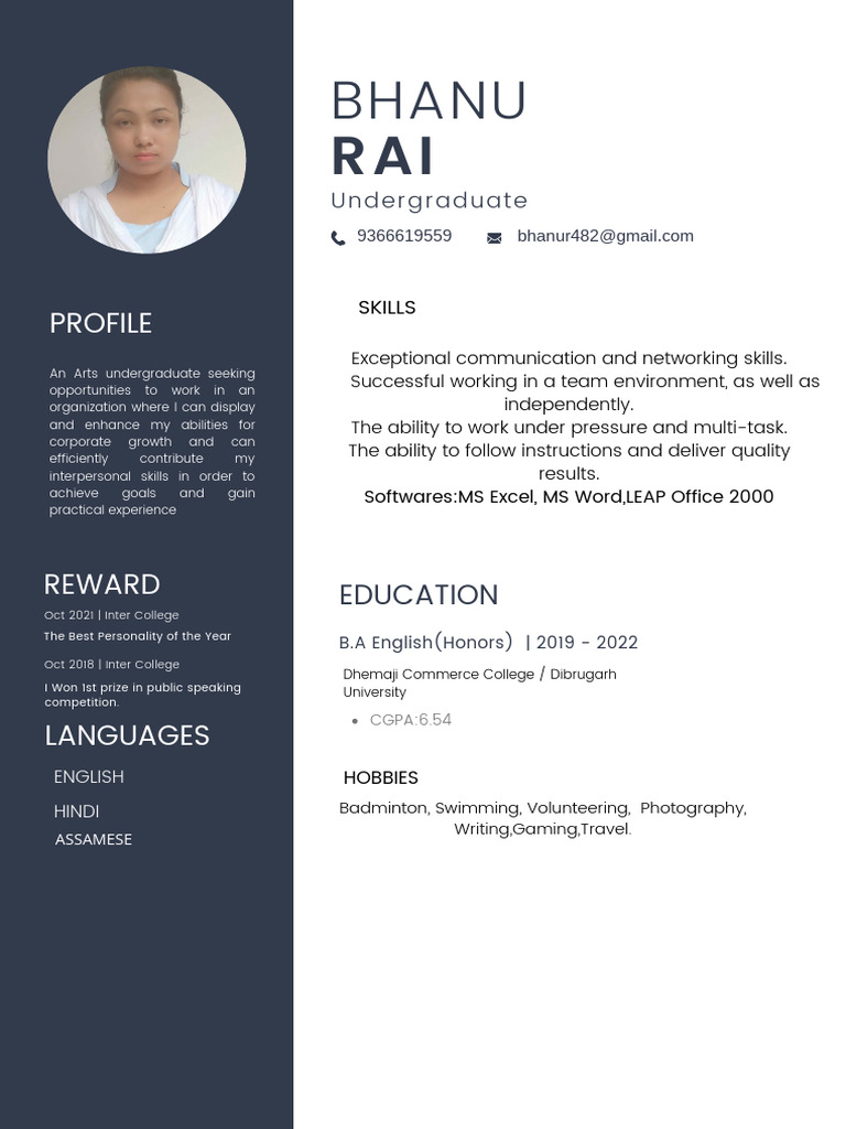Bhanu Rai: Arts Graduate Profile | PDF
