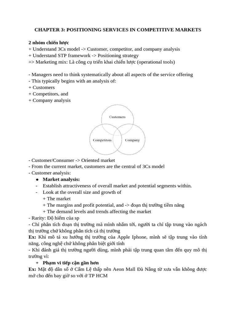 CHAPTER 3 - Positioning Services in Competitive Markets | PDF