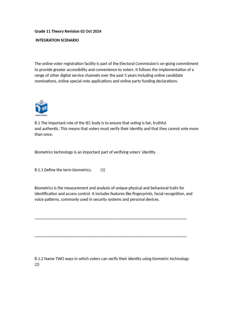 Biometric Voter Verification Methods | PDF | Biometrics | Identity Document