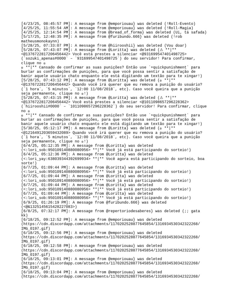Deleted Messages Log Summary | PDF