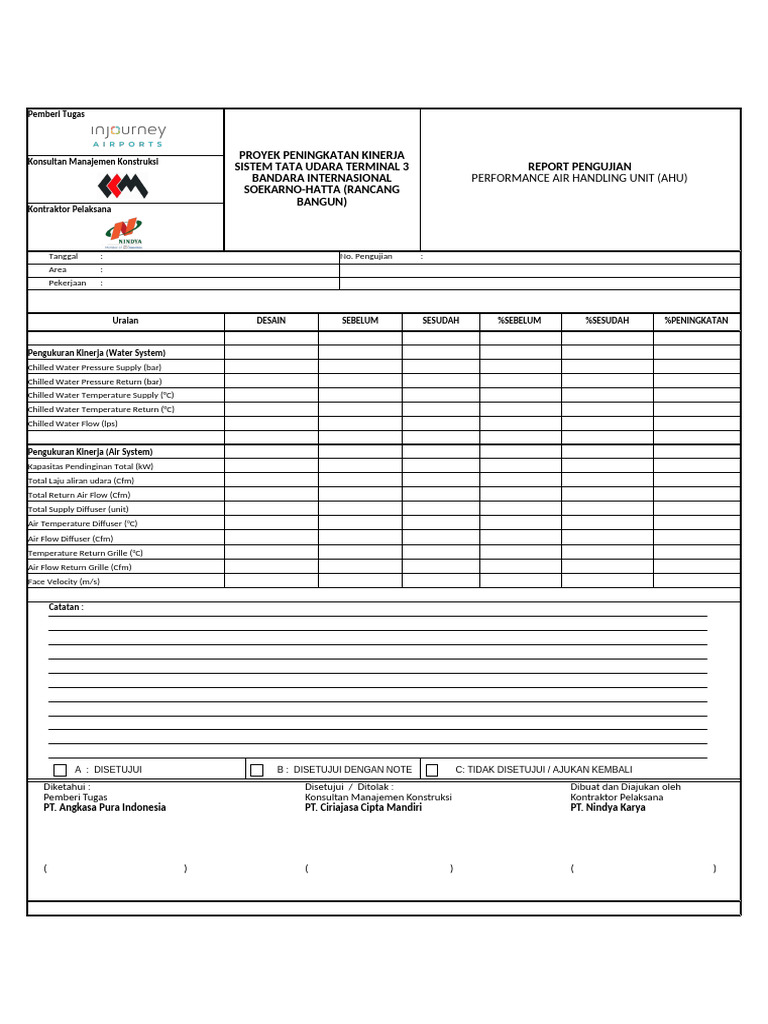 Form Test Performance Ahu-1 | PDF