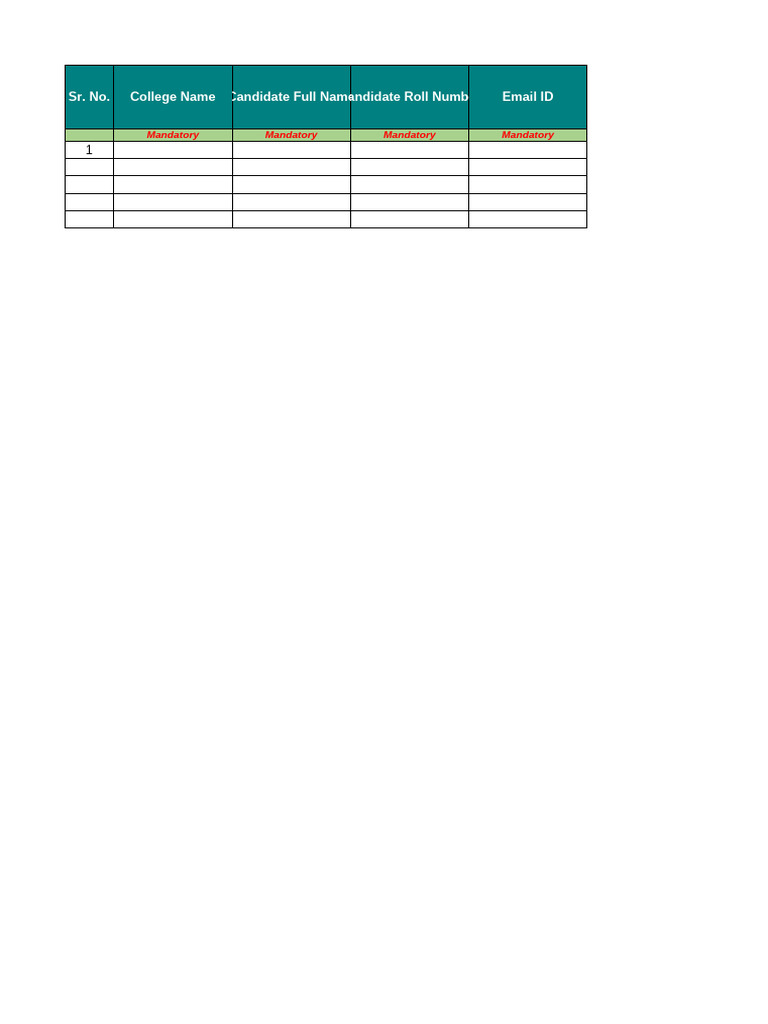 Data Template - Send To Colleges | PDF