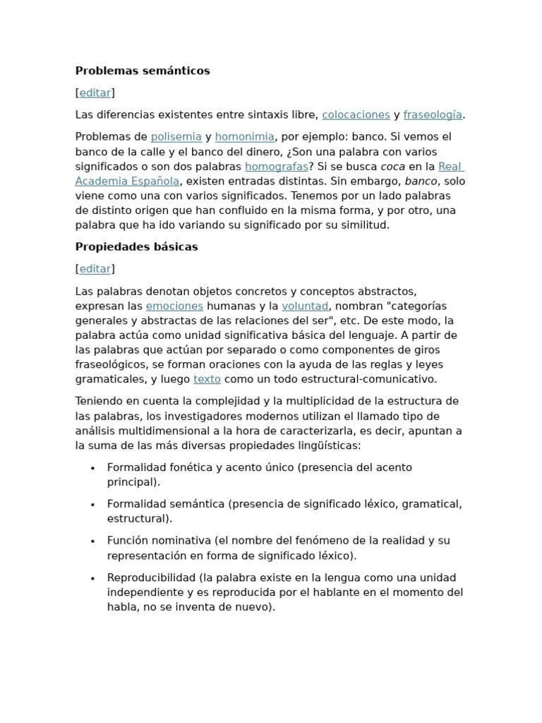 Problemas Semánticos en el Lenguaje | PDF | Palabra | Mecánica del lenguaje