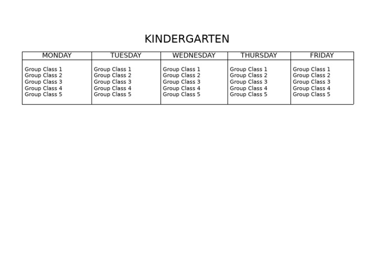Weekly Schedule by Level | PDF