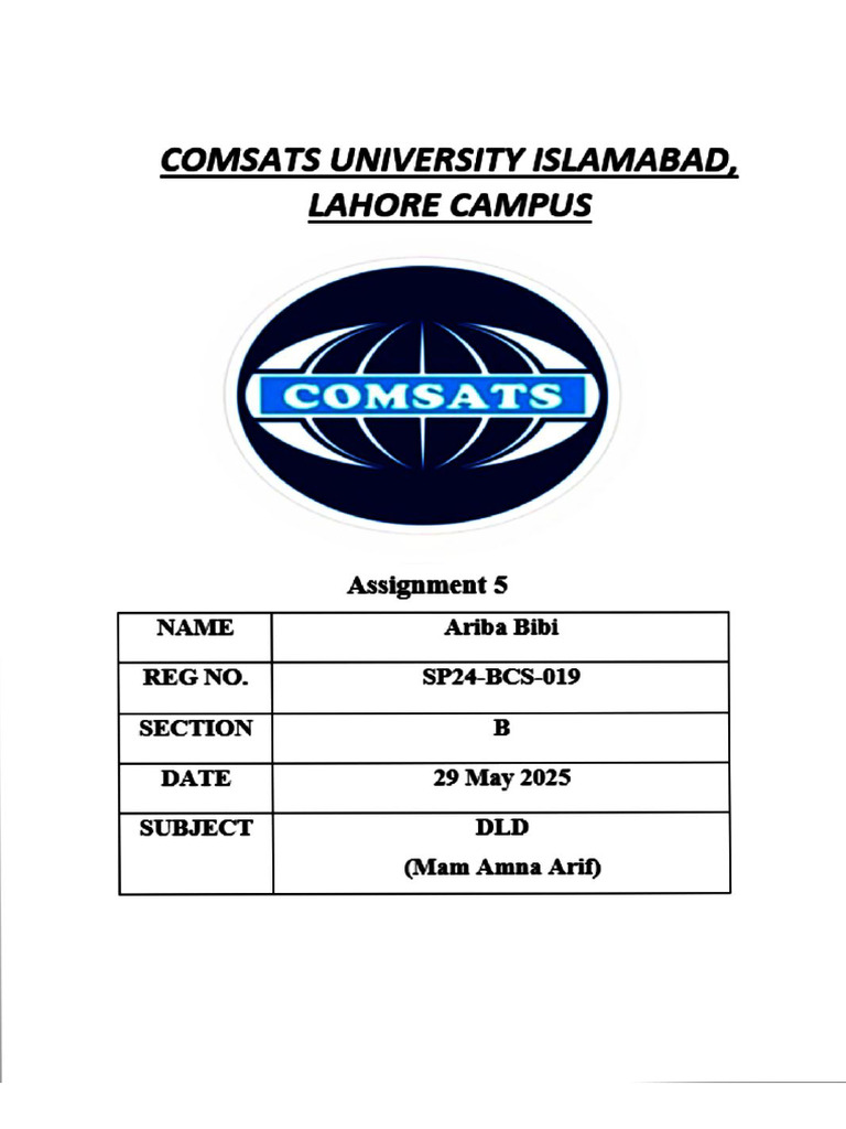 DLD Assignment 5 | PDF