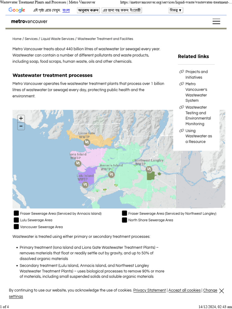 Metro Vancouver Wastewater Treatment Overview | PDF | Sewage Treatment ...