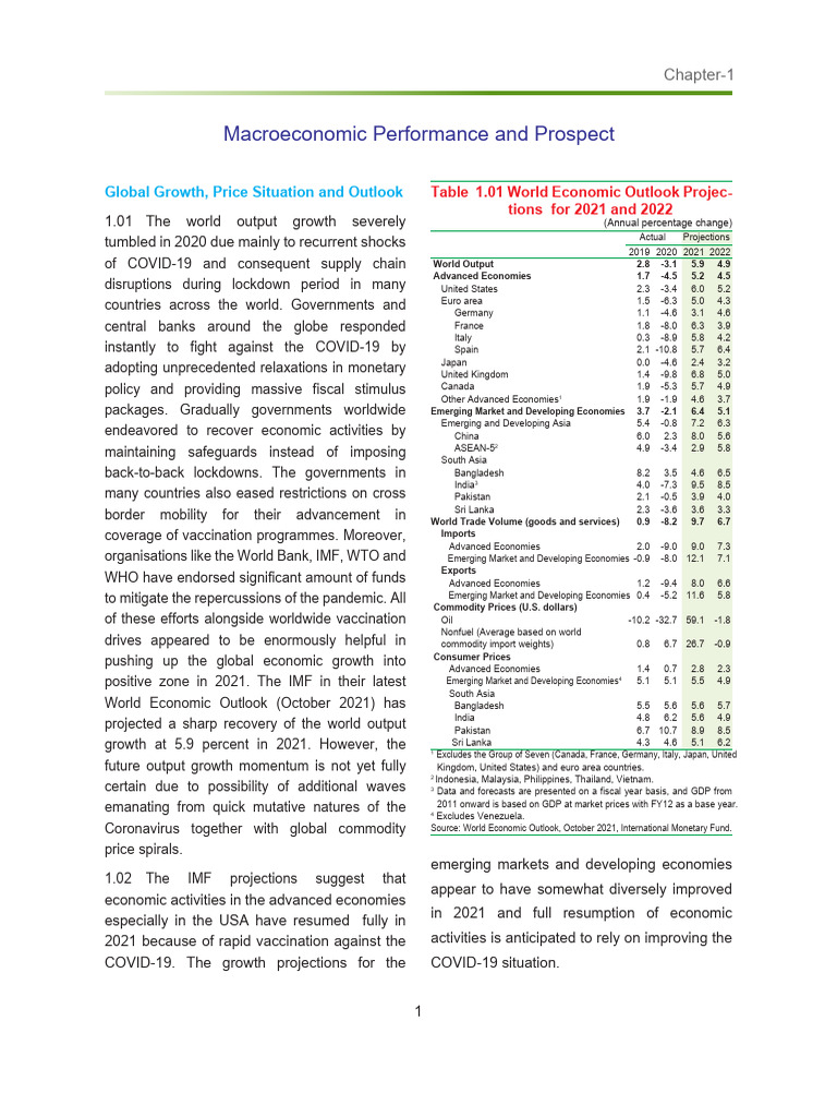 Macroeconomic Performance and Prospect BB Part A | PDF | Inflation ...