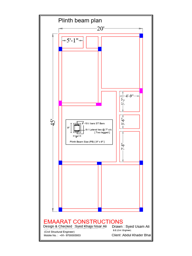 Plinth Beam Design Plan Details | PDF