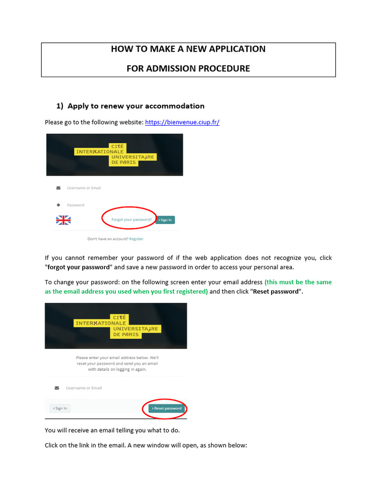 Instructions For Online Readmission Process | PDF