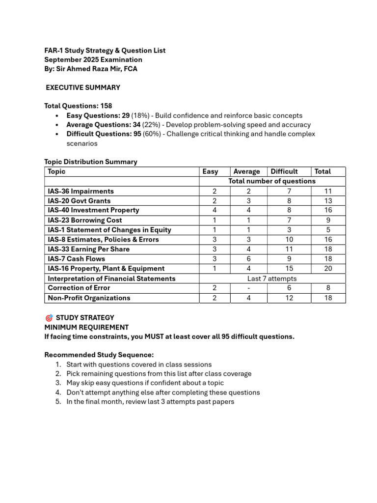 FAR-1 Study Guide for Sept 2025 Exam | PDF | Investing
