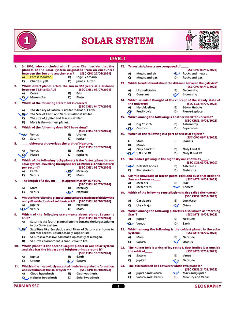 Solar System Mcqs Little Boy | PDF