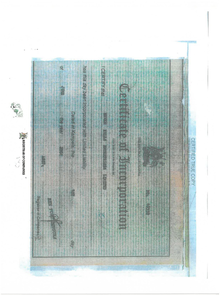 Certificates of Incorporation | PDF