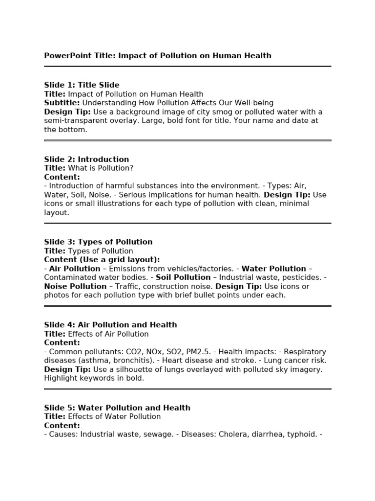 Pollution's Impact on Human Health | PDF | Pollution | Air Pollution