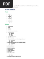 Subjects For A Levels