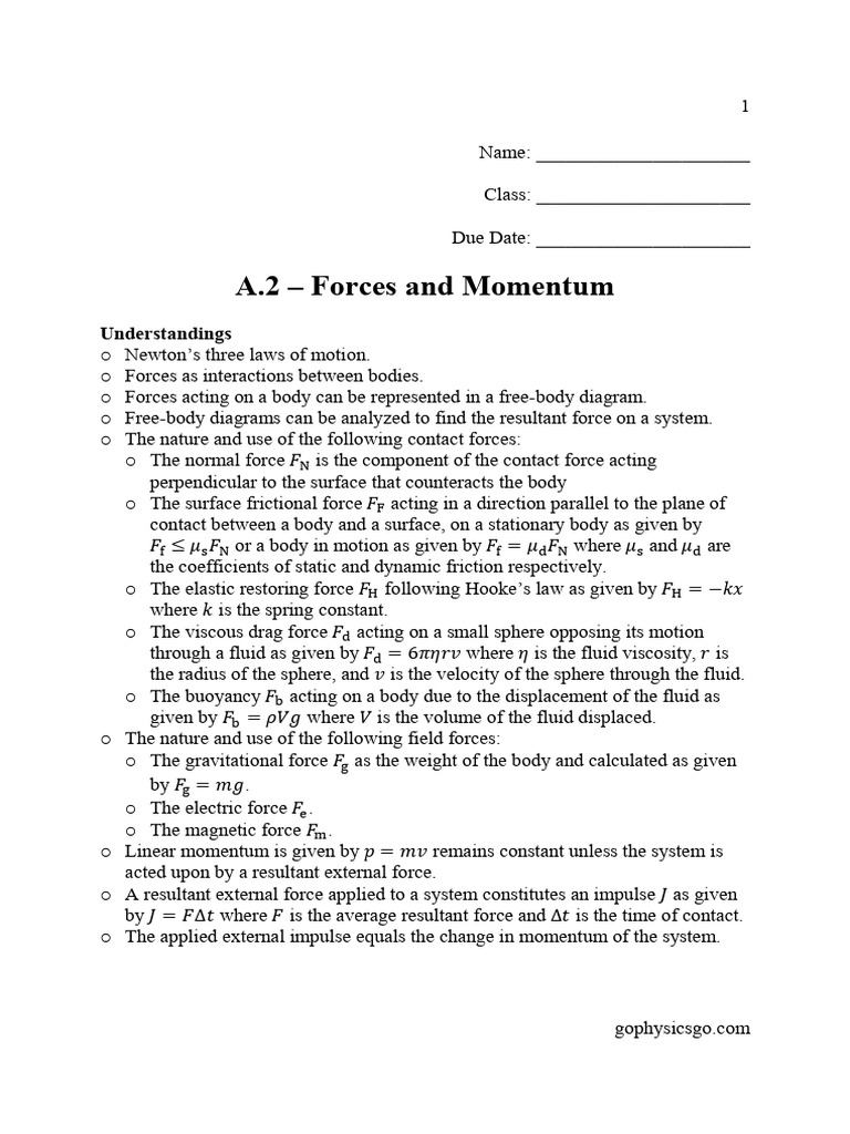 Forces and Momentum in Physics | PDF | Force | Collision