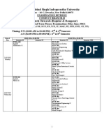 B. Tech. Final Date Sheet - May-June, 2012 - 2