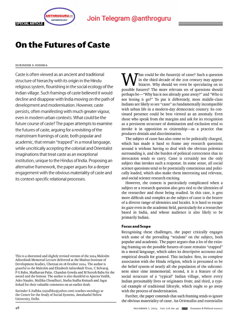 Futures of Caste in Modern India | PDF | Caste | Dalit