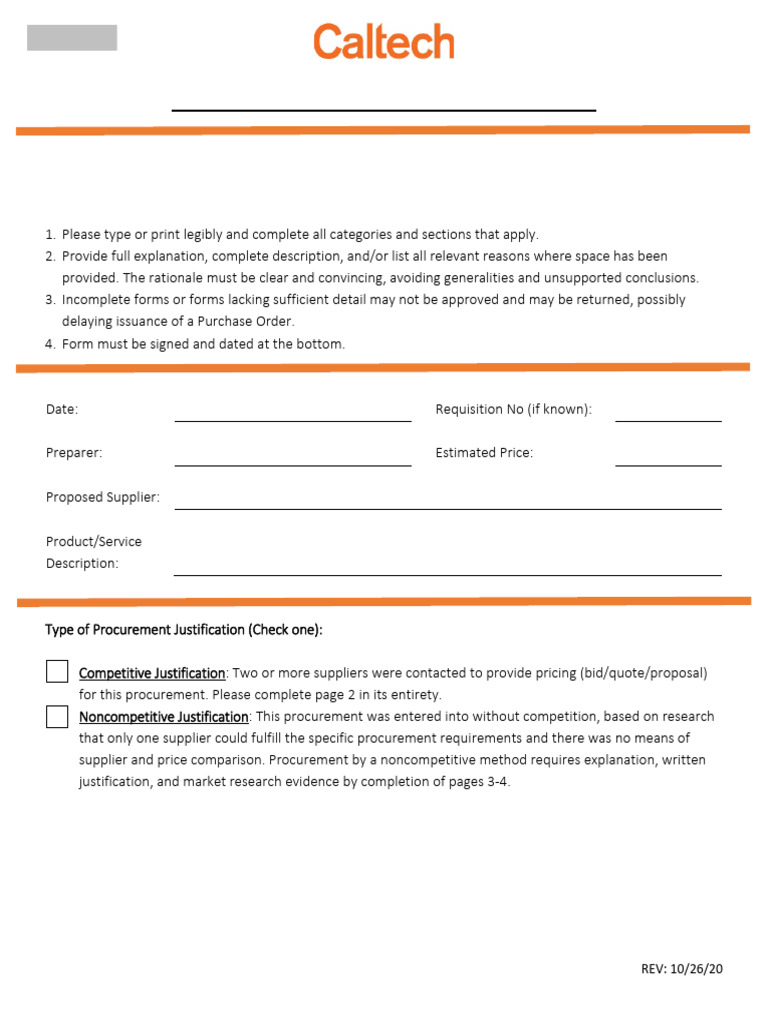 Procurement Justification Guidelines | PDF | Procurement