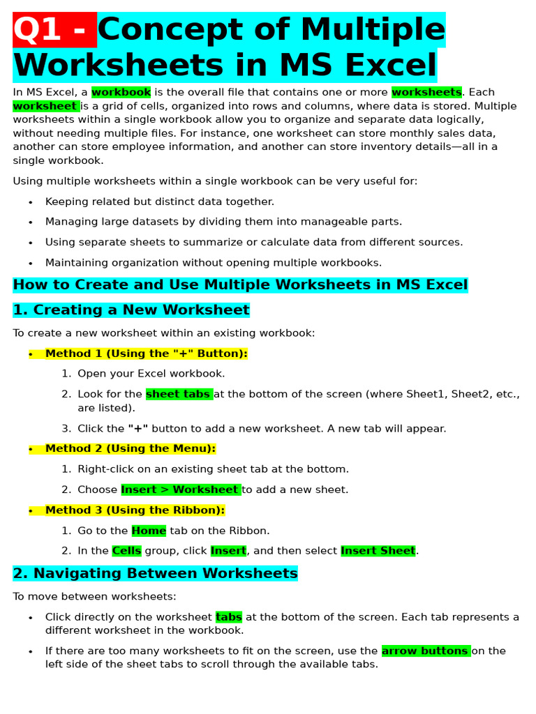 Reordering Worksheets in Excel | PDF | Microsoft Excel | Databases
