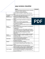 Essay Revision Checklist