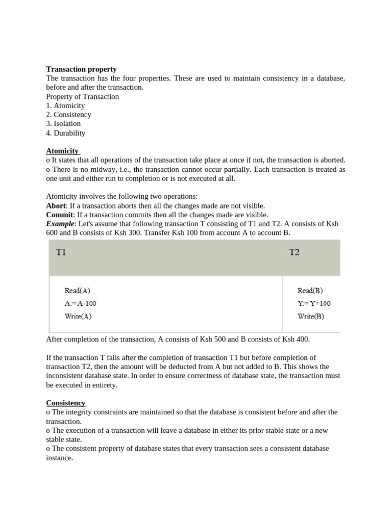 Transaction Properties Overview | PDF | Database Transaction | Data