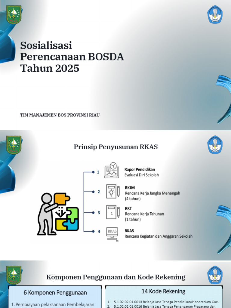 RKAS BOSDA 2025 untuk Pendidikan Riau | PDF