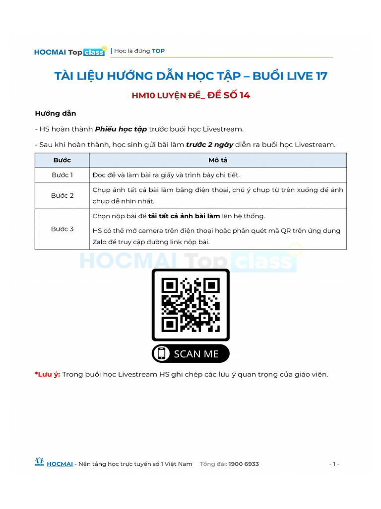 Topclass HM10LD Buoi 17 HDHT | PDF