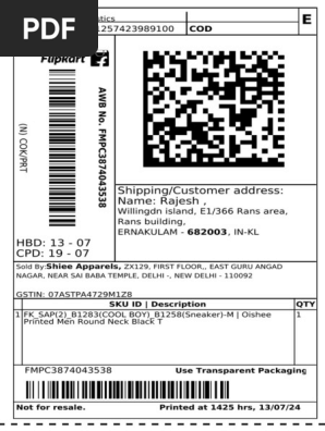 Crop Flipkart Labels 13 Jul 2024-02-26 | PDF | Taxes
