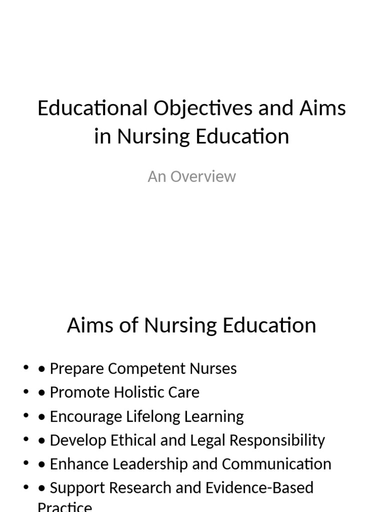 Educational Objectives Aims Nursing | PDF