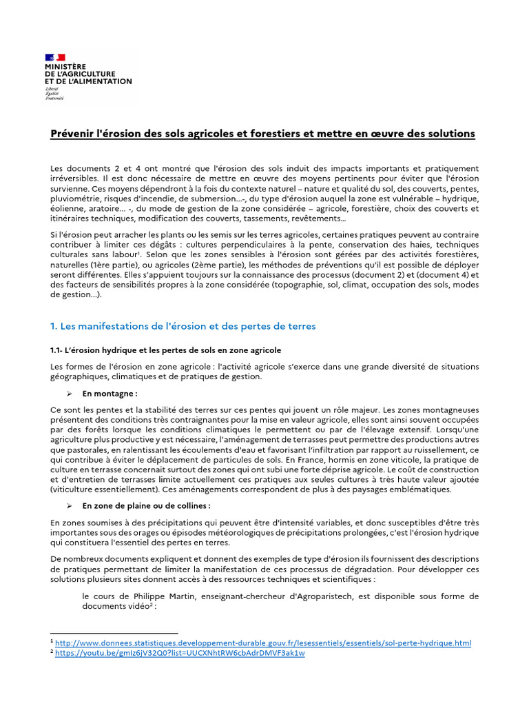Solutions contre l'érosion des sols | PDF | Sol (pédologie) | Prairie