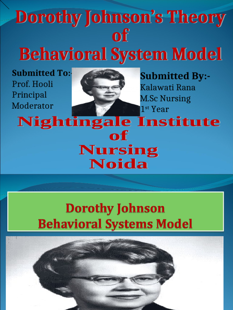 Dorothy Johnson's Behavioral Systems Model | PDF | Self Concept | System