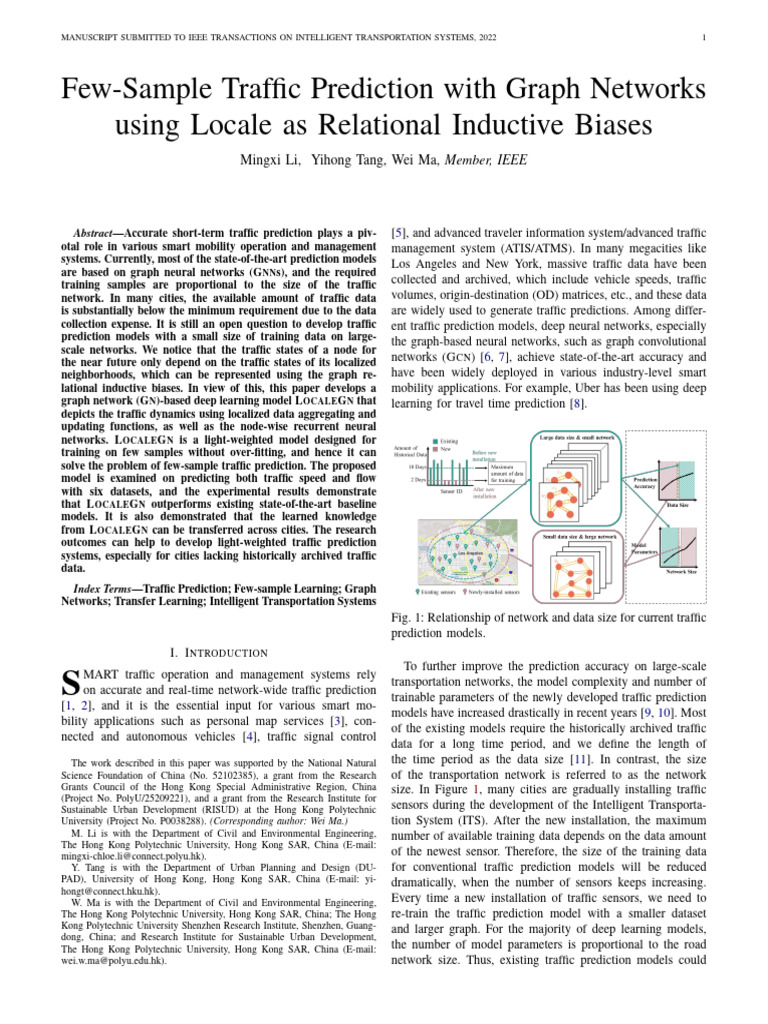 Few-Sample Traffic Prediction with GNNs | PDF | Deep Learning | Prediction