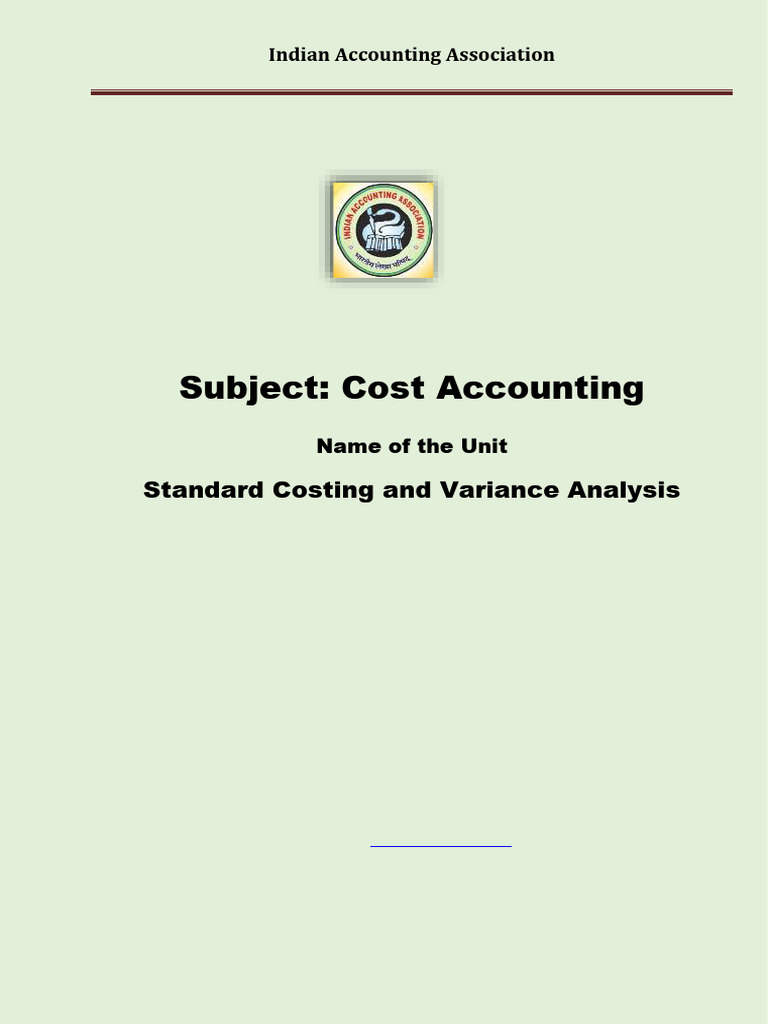 Standard Costing and Variance Analysis Guide | PDF | Cost | Economies