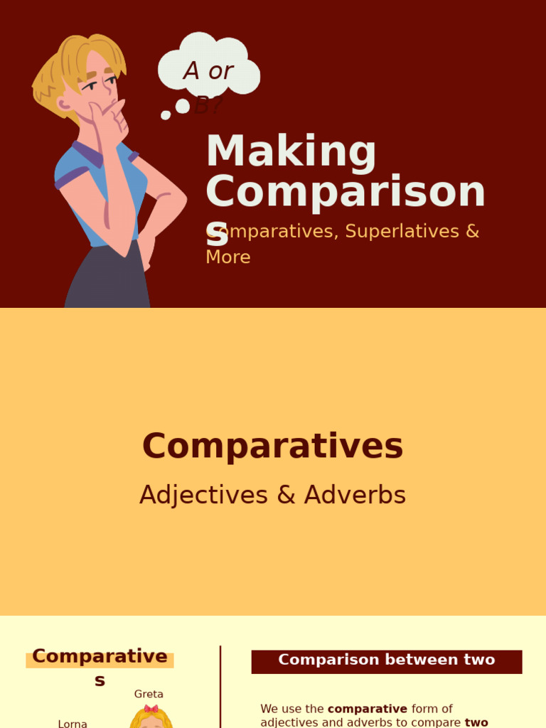 Making Comparisons Presentation in Red and Yellow Illustrative Style ...