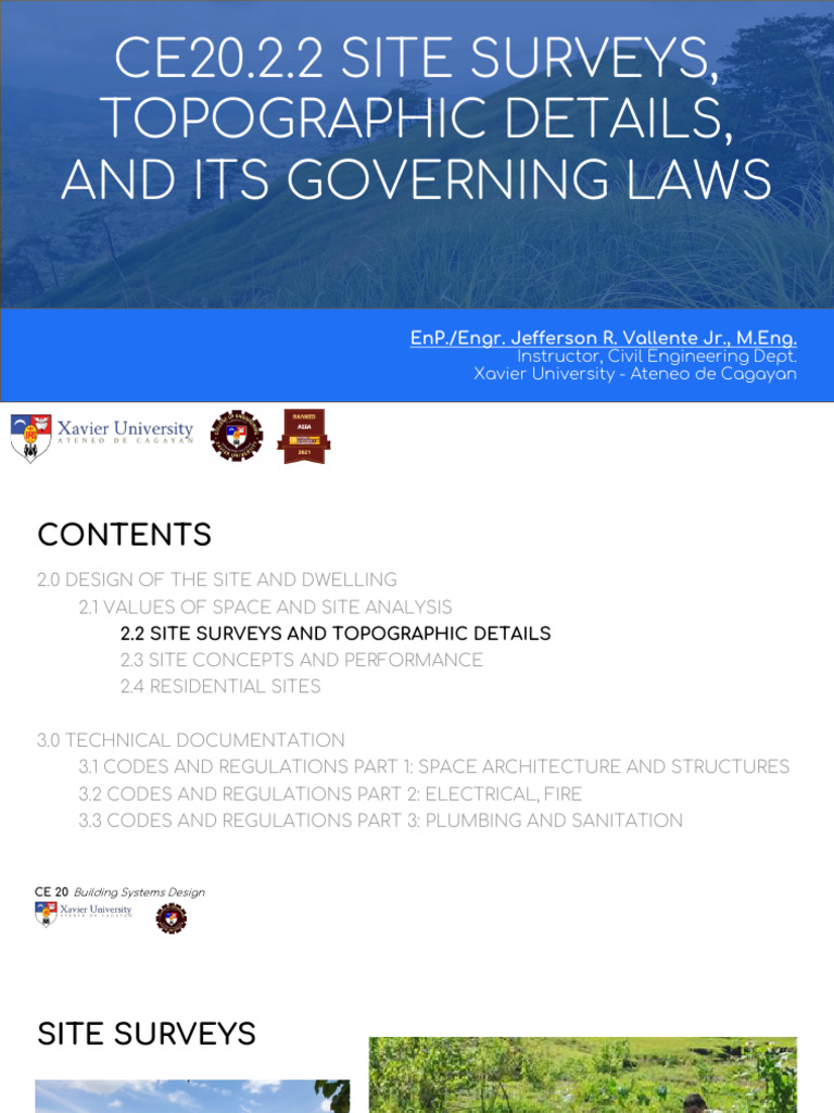 Xuce20.2402.2.2 Site Surveys and Topographic Details | PDF | Topography
