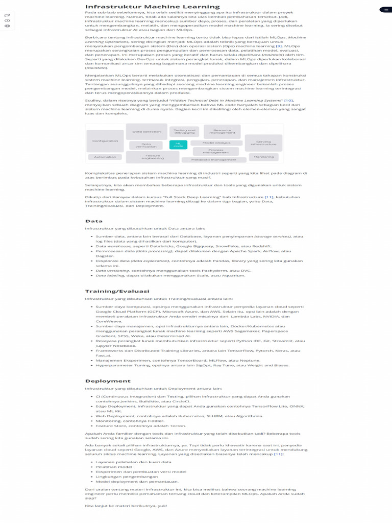 Infrastruktur Machine Learning - Machine Learning Terapan - Dicoding | PDF
