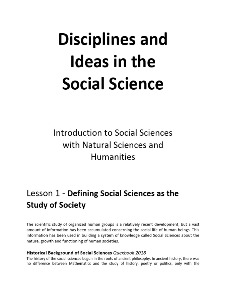 Overview of Social Sciences and Disciplines | PDF | Social Sciences ...