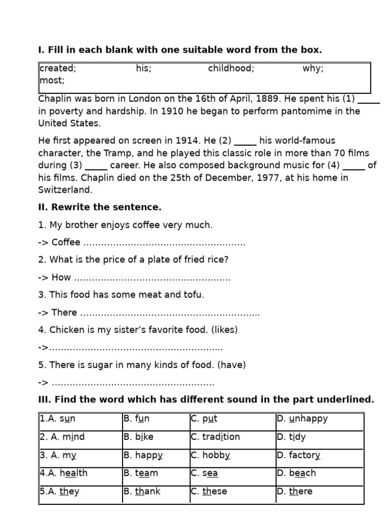 English Language Practice Exercises | PDF