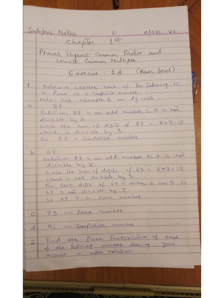 Mathematics Class 6 Notes 1 | PDF