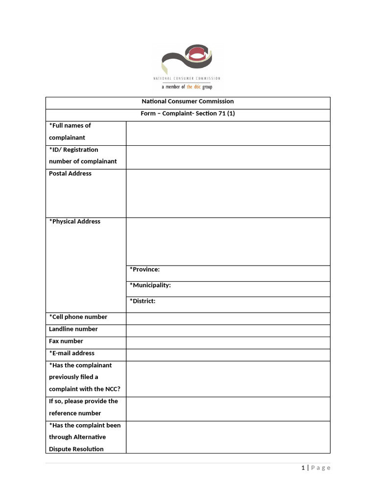 Complaint Form 2021 | PDF | Complaint