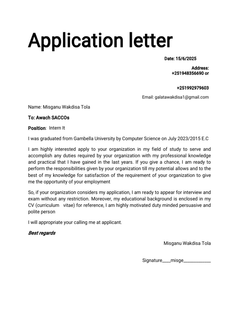 Application For Awach SACCOs | PDF