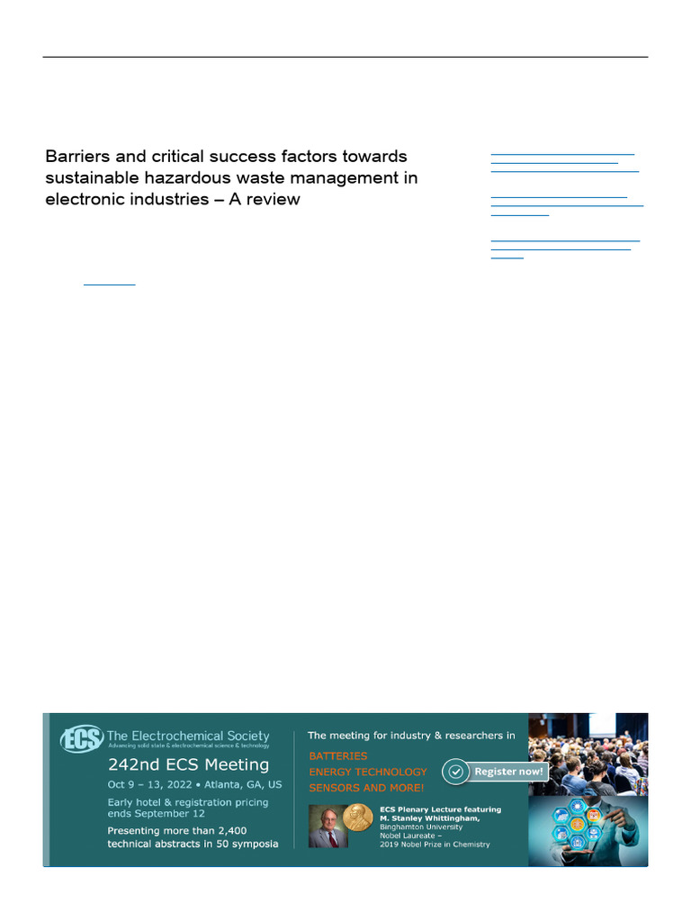Sustainable Hazardous Waste Management Factors | PDF | Waste | Waste ...